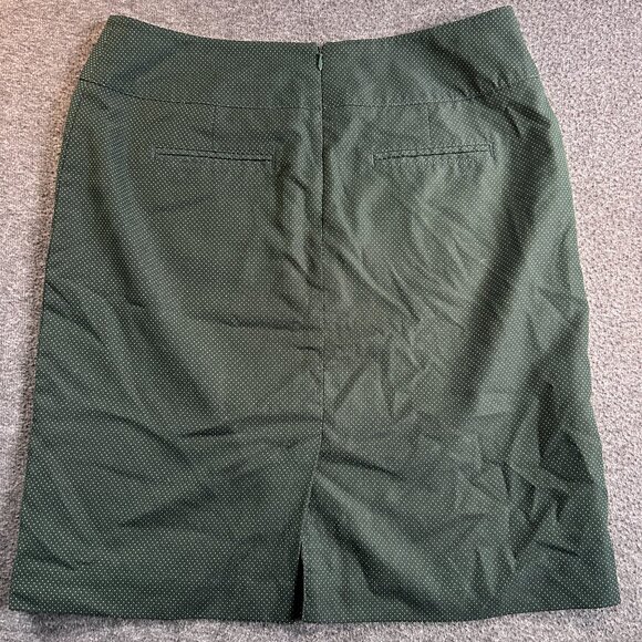 14 WORTHINGTON GREEN POLKA DOT WOVEN STRETCH LINED BACK VENT PENCIL SKIRT - Picture 1 of 8